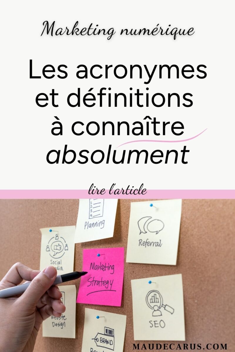 Les acronymes en marketing